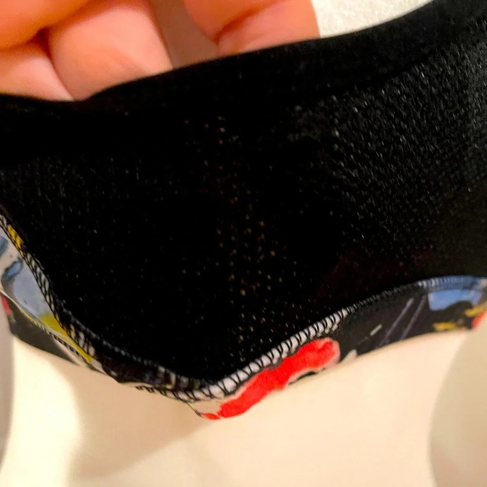 ABS by Allen Schwartz | Black & Peach Graffiti Sports Bra Size Medium - Picture 6 of 9